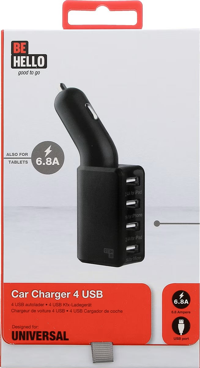 Be Hello autolader met 4 USB-poorten