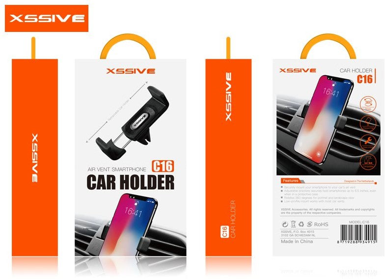 Xssive Air Vent telefoonhouder C16 - Zwart