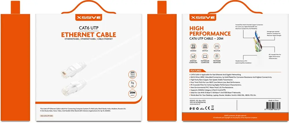 Xssive Ethernet UTP kabel CAT6 20 meter