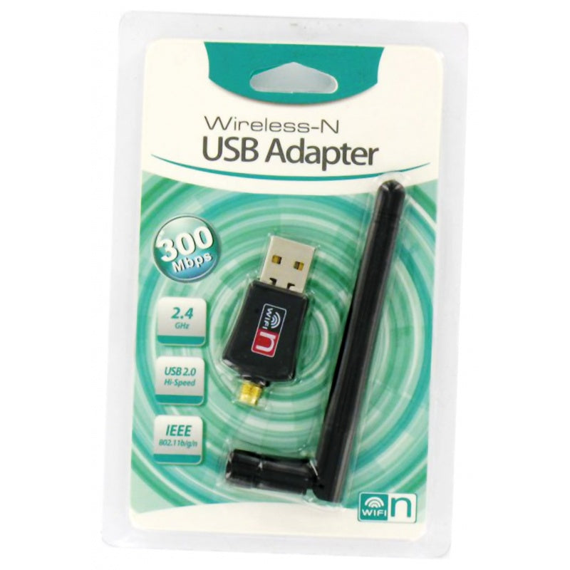 WiFi 300 Mbps mini USB adapter met antenne