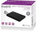 Ewent USB 3.1 Gen1 schroefloze 2,5" SATA HDD/SSD behuizing - Zwart